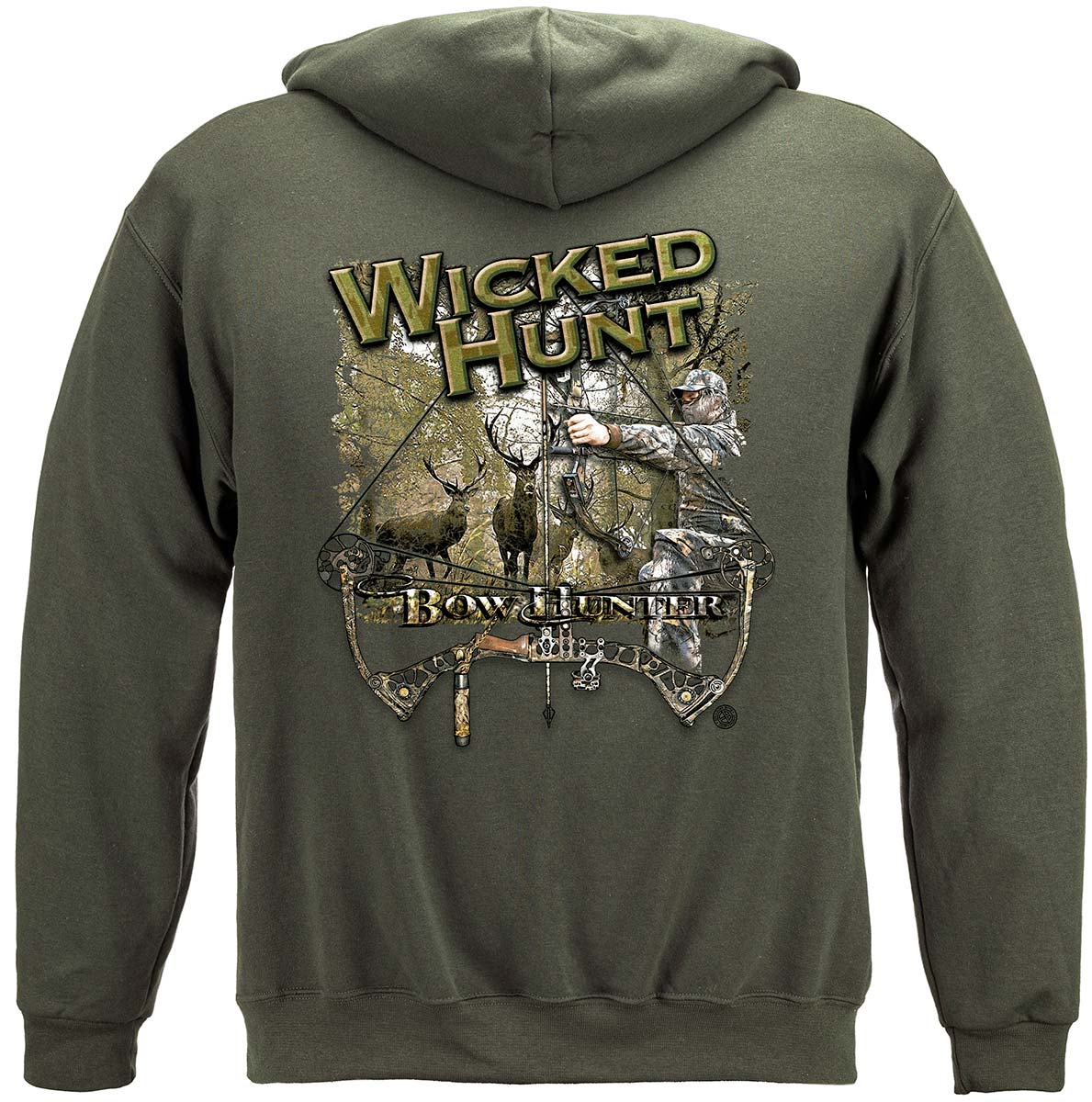 Wicked Hunt Bow Hunting Hoodie - back view