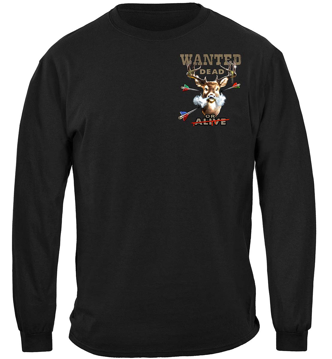 Hunting Wanted Dead or Alive Full Rack Long Sleeve Shirt - front view