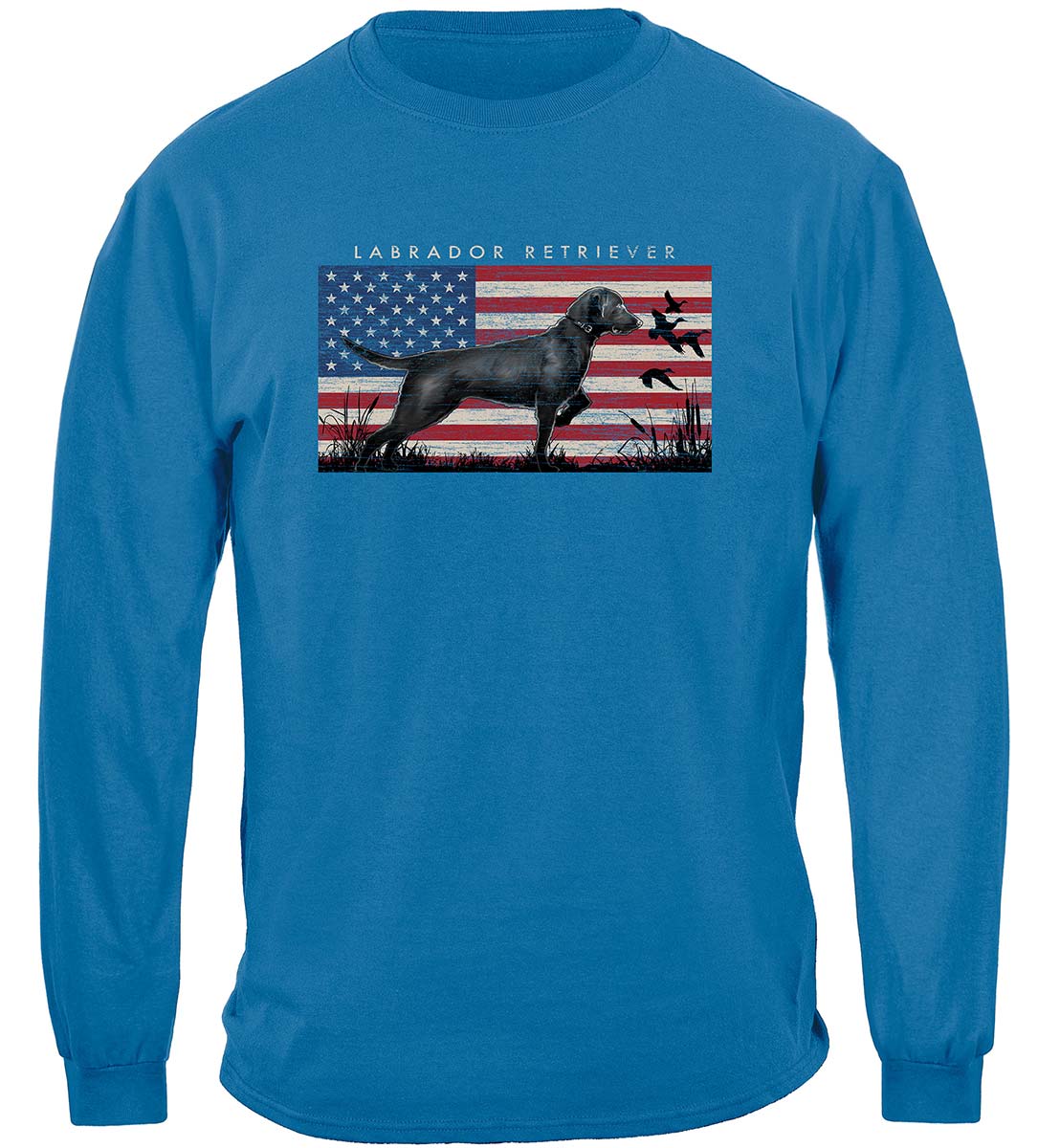 Bird Hunting Dog Labrador Retriever Long Sleeve Shirt - front view