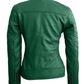 Women Green Quilted Genuine Leather Jacket