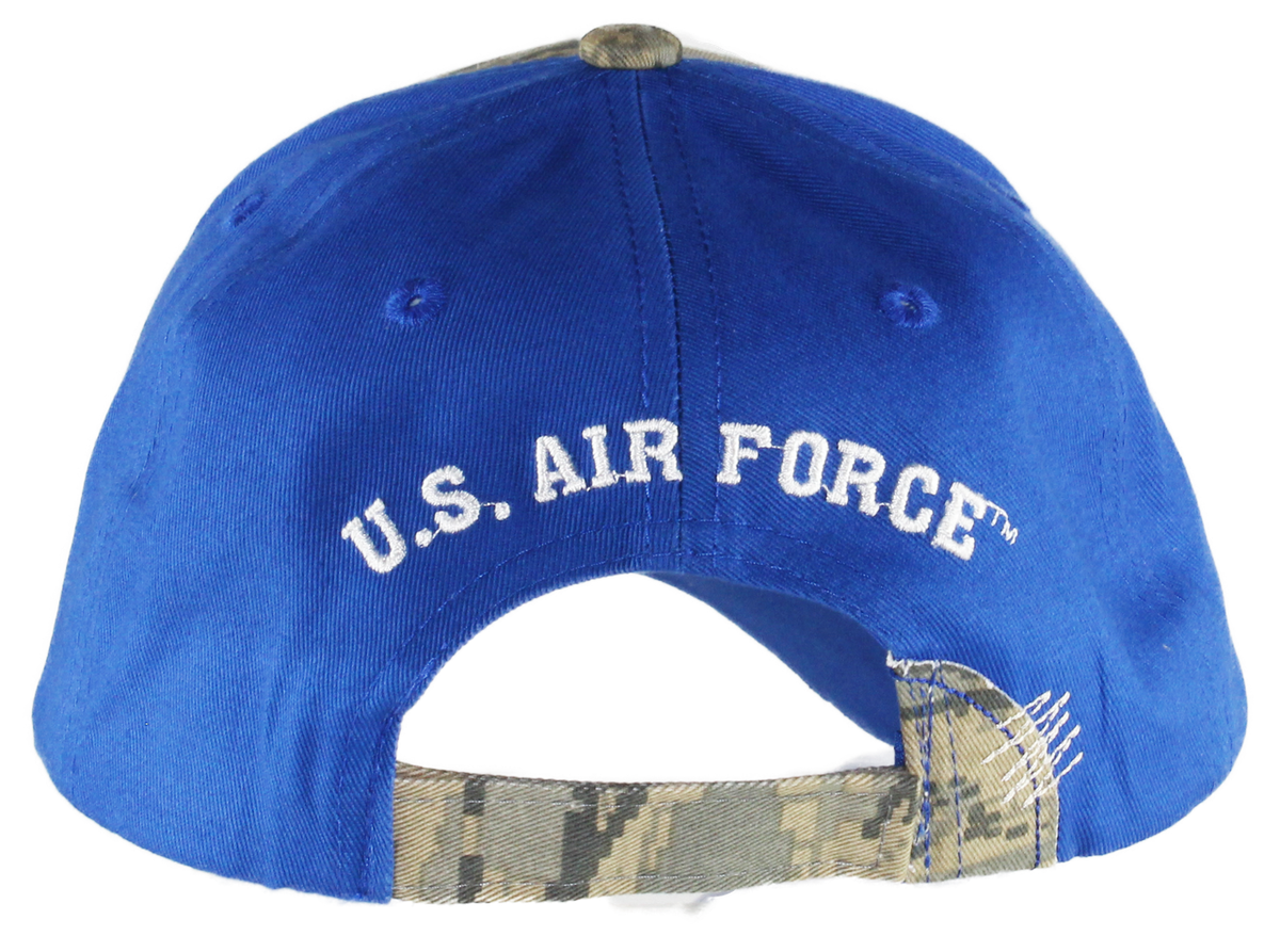Blue Streak Stressed Camo U.S. Air Force Cap – view 2