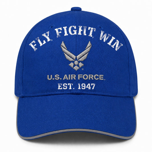 U.S. Air Force Fly Fight Win Est. 1947 Embroidered Cap - Royal Blue