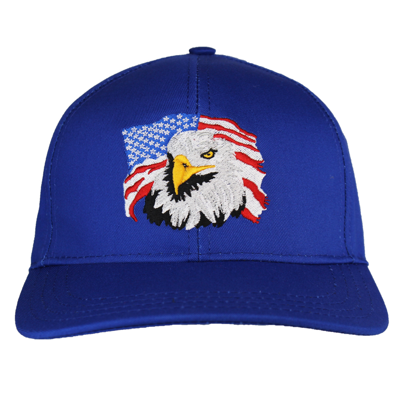 Embroidered Eagle and U.S. Flag Baseball Cap – view 1