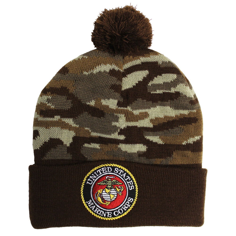 U.S. Marines Official Camo Beanie with Pom – view 1