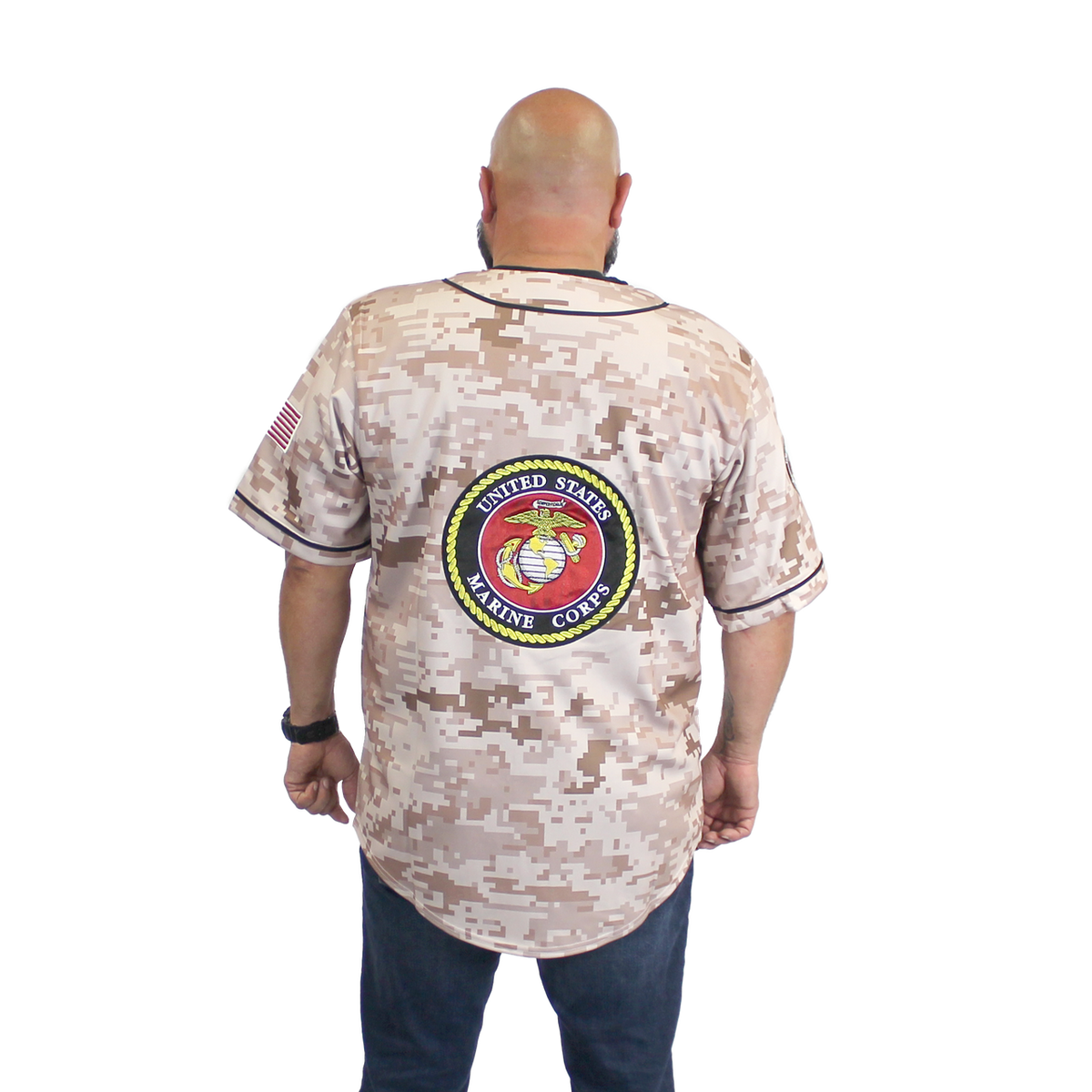 U.S. Marines Digital Camo Embroidered Baseball Jersey – view 4
