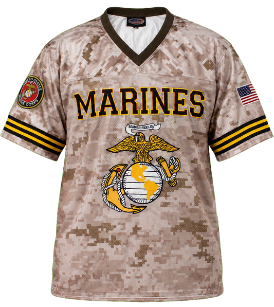 U.S. Marines Digital Camo Embroidered Football Jersey – view 1