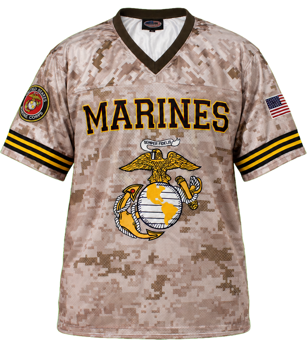 U.S. Marines Digital Camo Embroidered Football Jersey – view 1