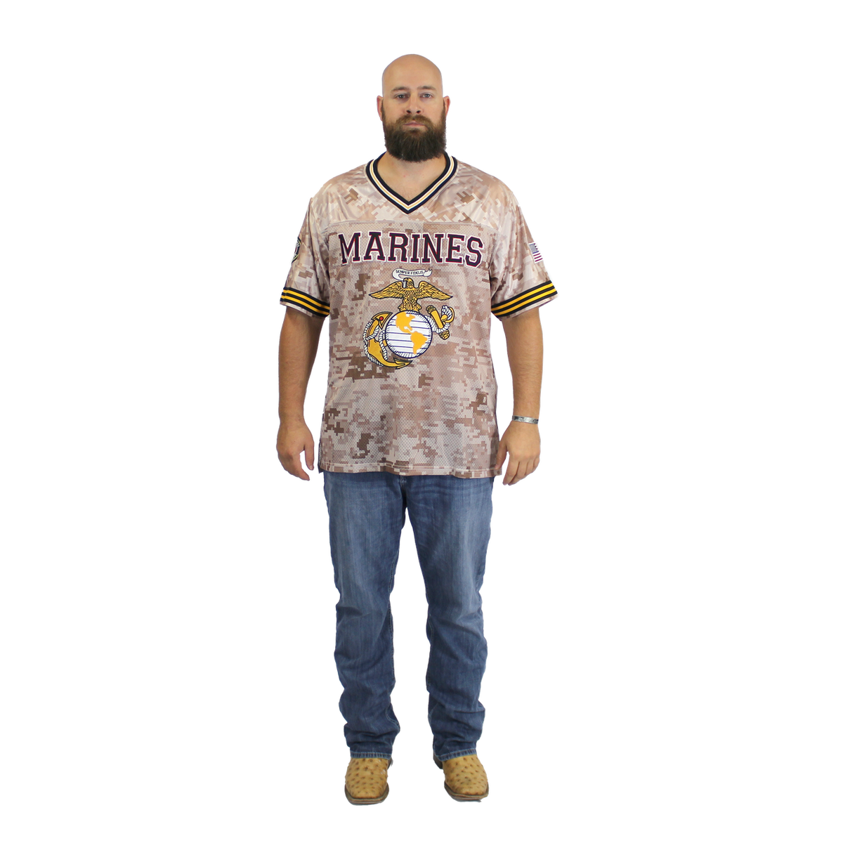 U.S. Marines Digital Camo Embroidered Football Jersey – view 3