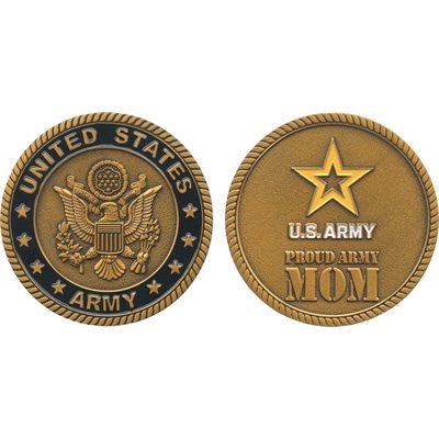 Proud Army Mom Challenge Coin – front and reverse