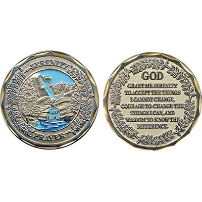 Serenity Prayer Challenge Coin – front and reverse