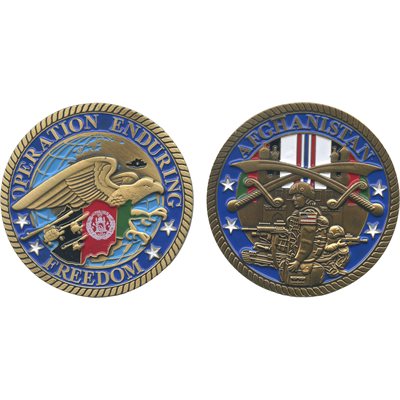 Operation Enduring Freedom Afghanistan Challenge Coin – front and reverse