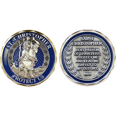 St. Christopher Challenge Coin – front and reverse