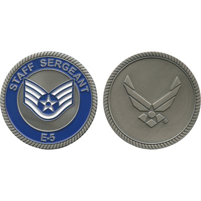 U.S. Air Force Staff Sergeant E-5 Challenge Coin – front and reverse