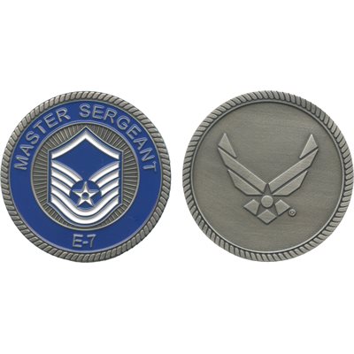 U.S. Air Force Master Sergeant E-7 Challenge Coin – front and reverse