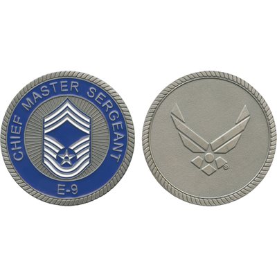 U.S. Air Force Chief Master Sergeant E-9 Challenge Coin – front and reverse