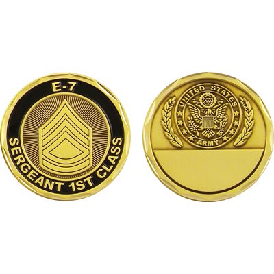 U.S. Army Sergeant First Class E-7 Challenge Coin – front and reverse