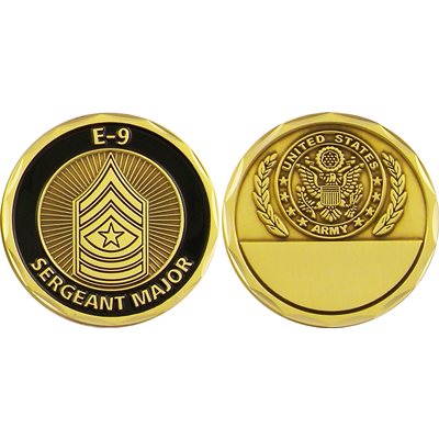 U.S. Army Sergeant Major E-9 Challenge Coin – front and reverse