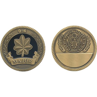 U.S. Army Major O-4 Challenge Coin – front and reverse