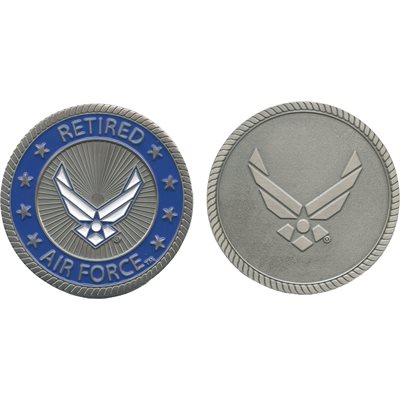 U.S. Air Force Retired Challenge Coin – front and reverse