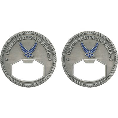 U.S. Air Force Bottle Opener Challenge Coin – front and reverse