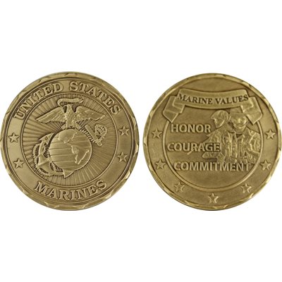 Marine Values Challenge Coin – front and reverse