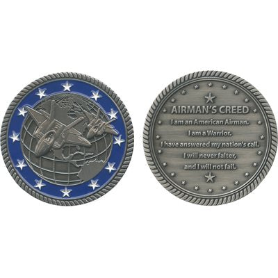 Airman’s Creed Fighter Jets Challenge Coin – front and reverse