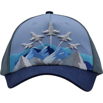Aircraft and Mountains Cap – Blue