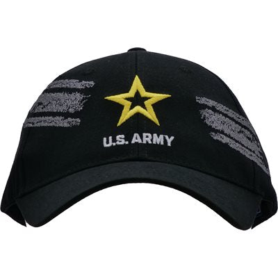 Army Distressed Stripes Cap – Black and Grey