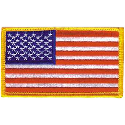 American Flag Gold Border Patch – 2⅜ × 3½ Inch