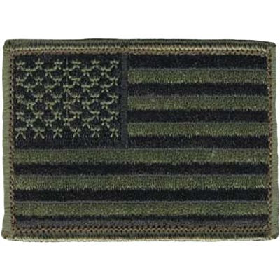 Eagle Crest American Flag Olive Drab 1.5 x 2.5 Inch Hook & Loop Patch