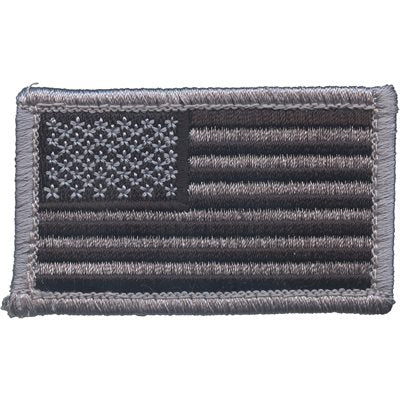Eagle Crest American Flag Black and Gray 1.5 x 2.5 Inch Hook & Loop Patch