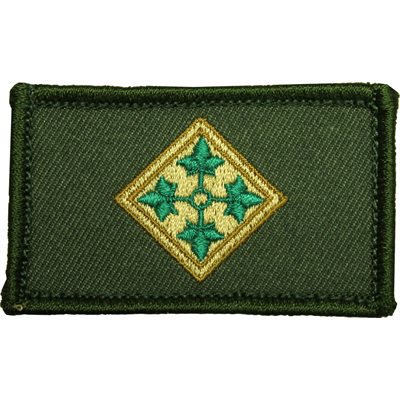Eagle Crest 4th Infantry Division Olive Drab 1.5 x 2.5 Inch Hook & Loop Patch