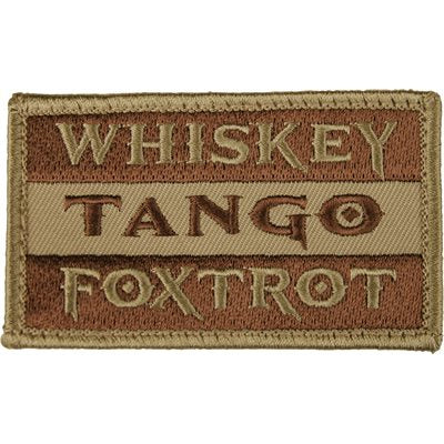 Eagle Crest Whiskey Tango Foxtrot Tan Hook & Loop Patch