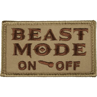 Eagle Crest Beast Mode On/Off Tan Hook & Loop Patch