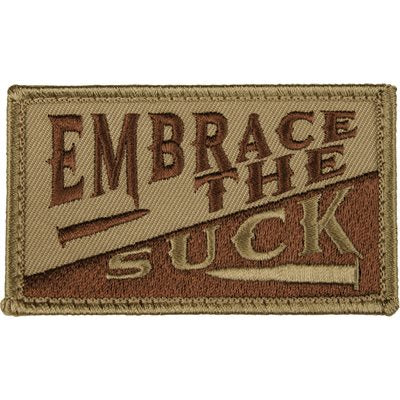 Eagle Crest Embrace the Suck Tan Hook & Loop Patch