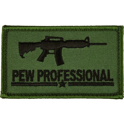 Pew Professional Olive Green Hook-and-Loop Patch