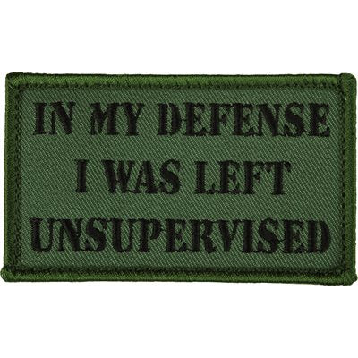 Eagle Crest In My Defense I Was Left Unsupervised Olive Drab Hook & Loop Patch