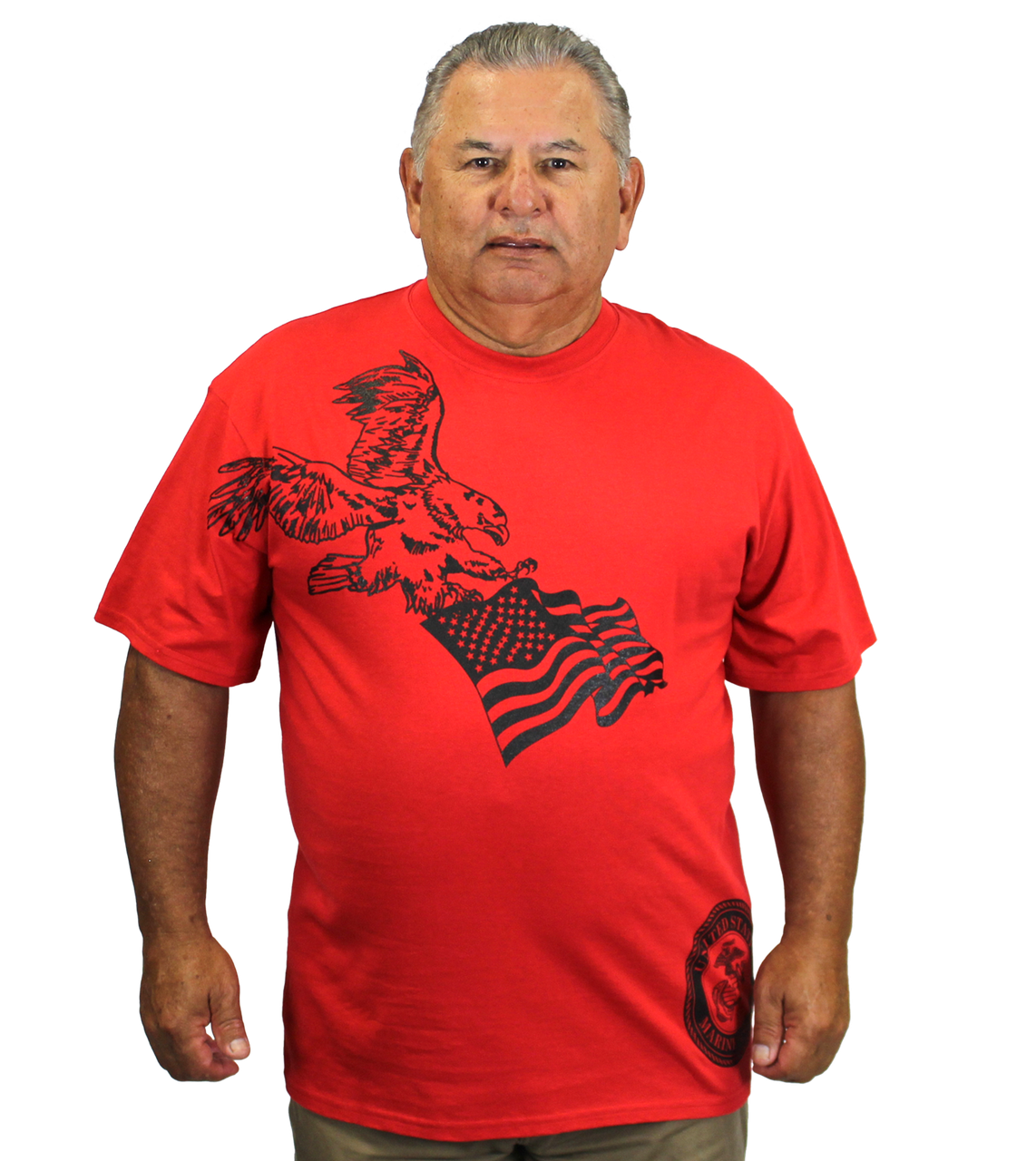 U.S. Marines Eagle and American Flag T-Shirt – view 1