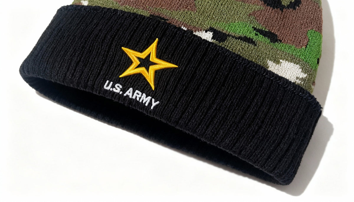 U.S. Army Camouflage Knit Beanie with Pom – view 2