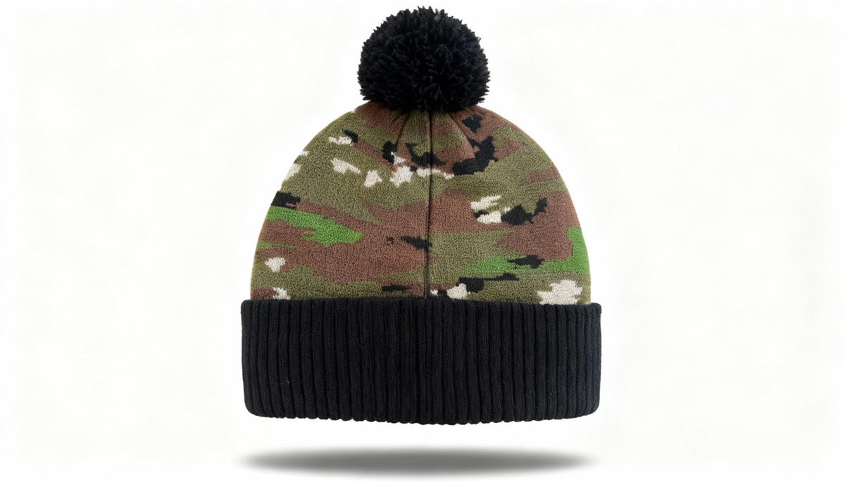 U.S. Army Camouflage Knit Beanie with Pom – view 5