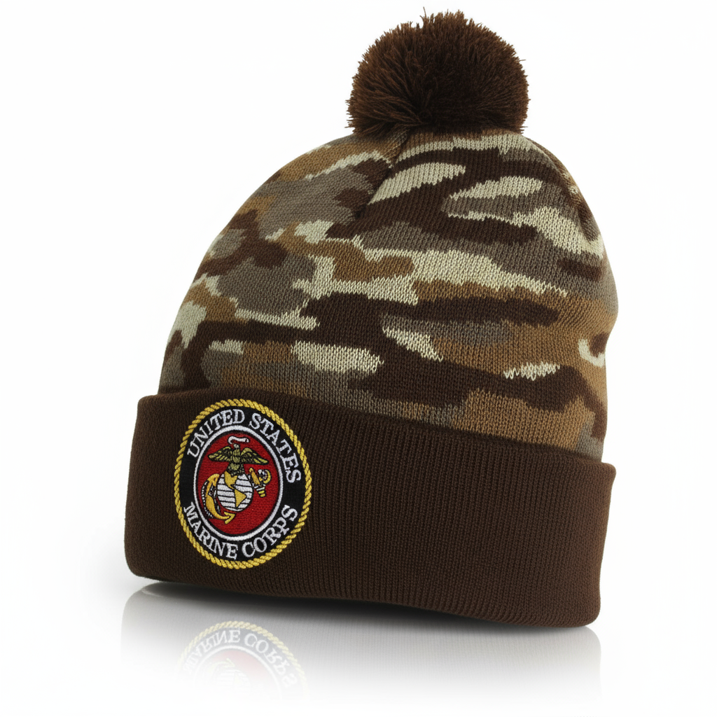 U.S. Marines Official Camo Beanie with Pom – view 2