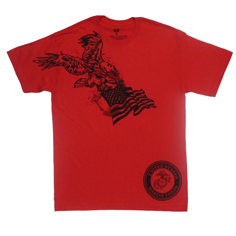 U.S. Marines Eagle and American Flag T-Shirt – view 2