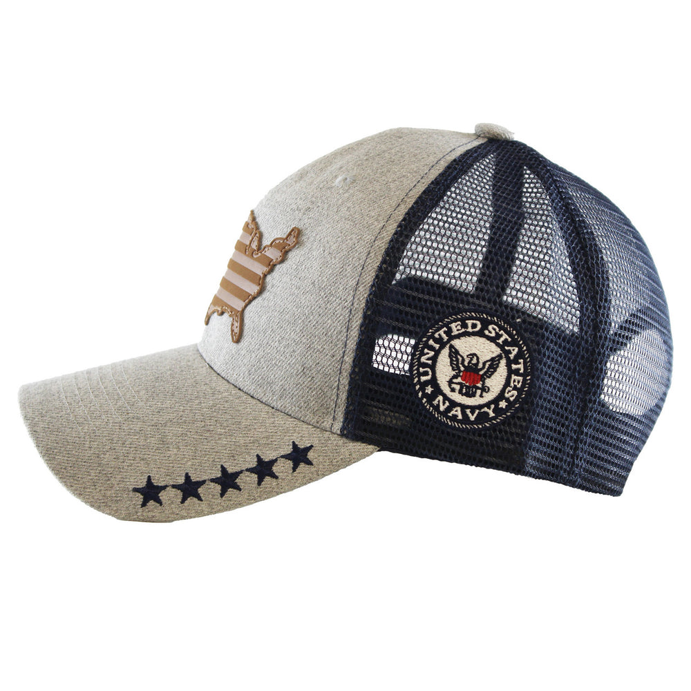 U.S. Navy Map Pattern Embroidered Mesh Cap – view 1
