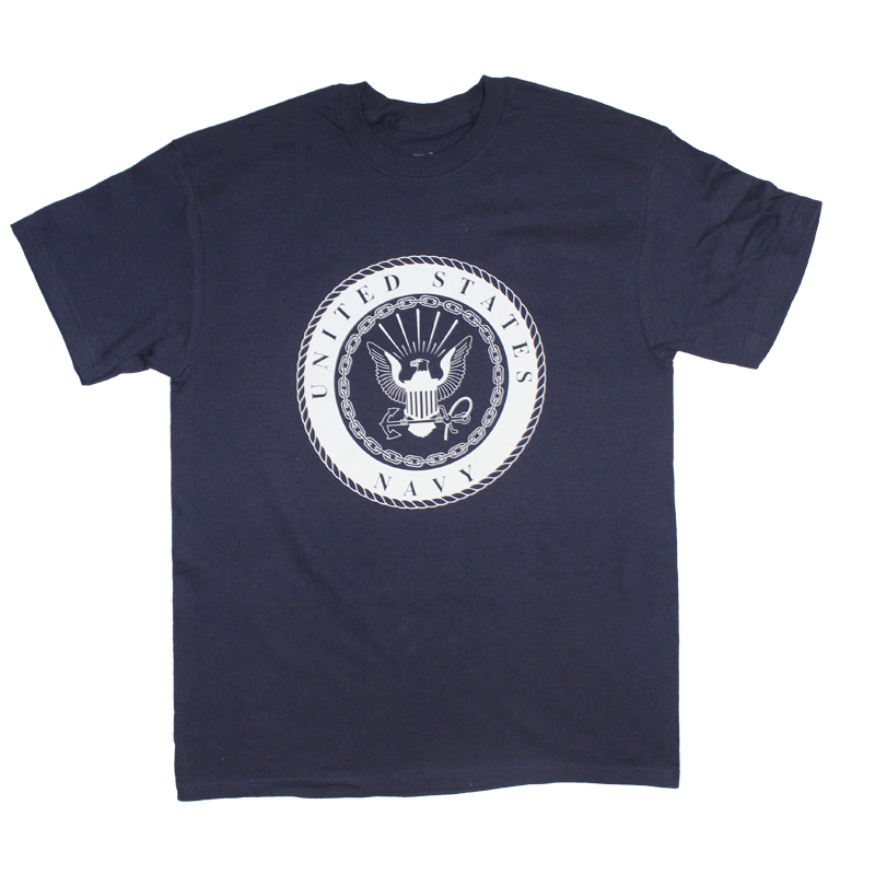 U.S. Navy Solid Color Patriotic Logo T-Shirt – view 1