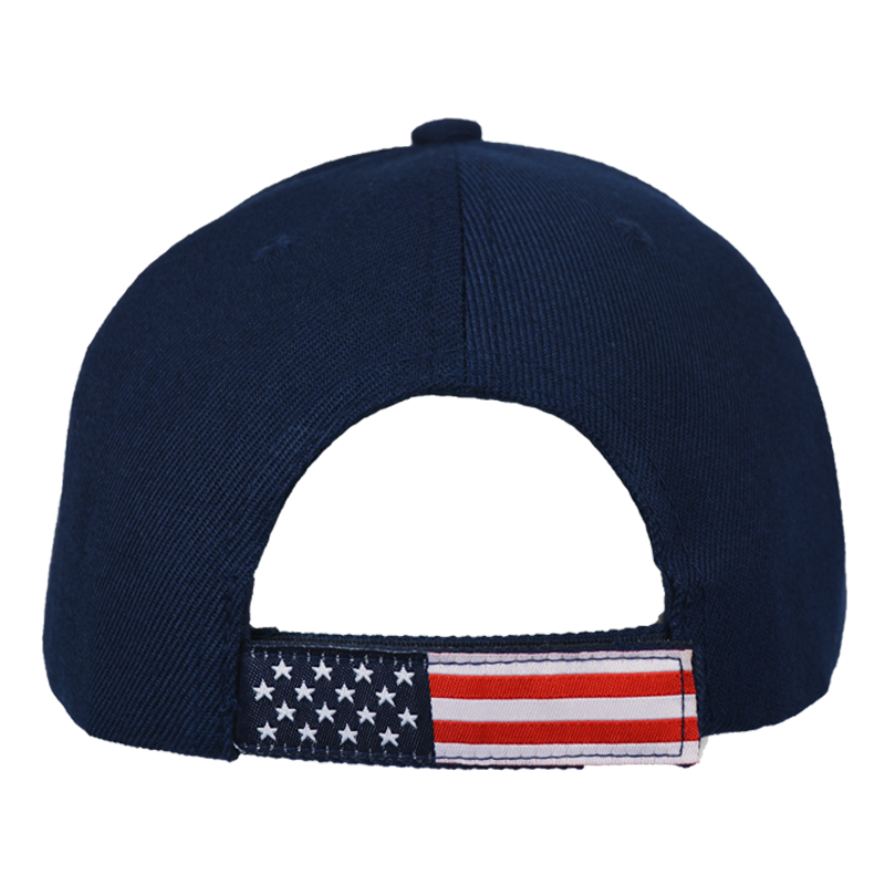 Blue Embroidered Proud American Baseball Cap – view 3