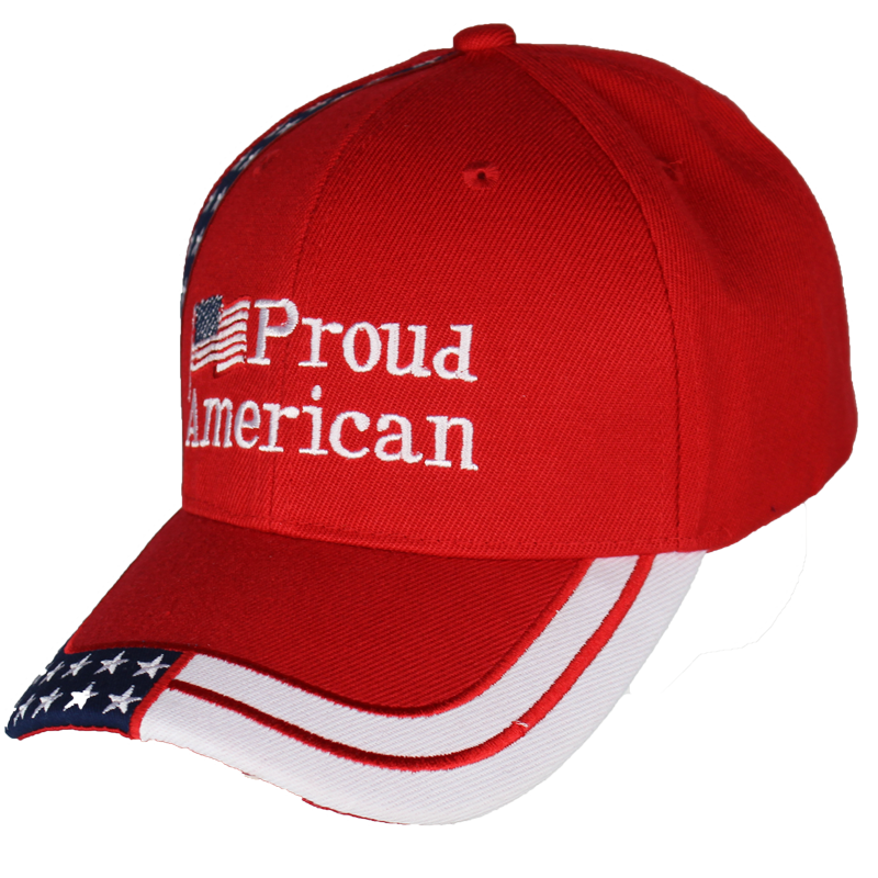 Red 3D Embroidered Proud American Patriotic Cap – view 2