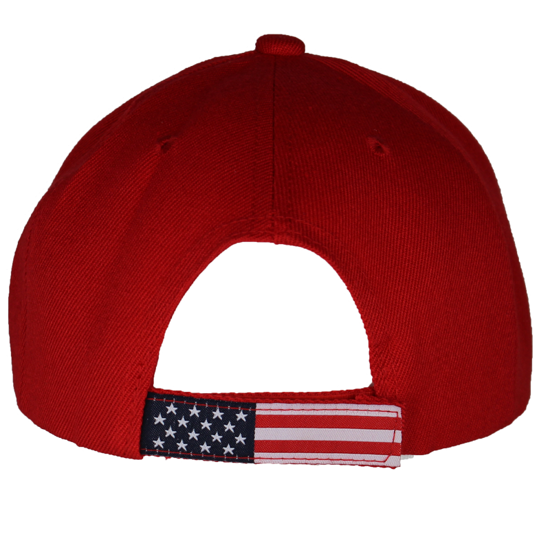Red 3D Embroidered Proud American Patriotic Cap – view 3