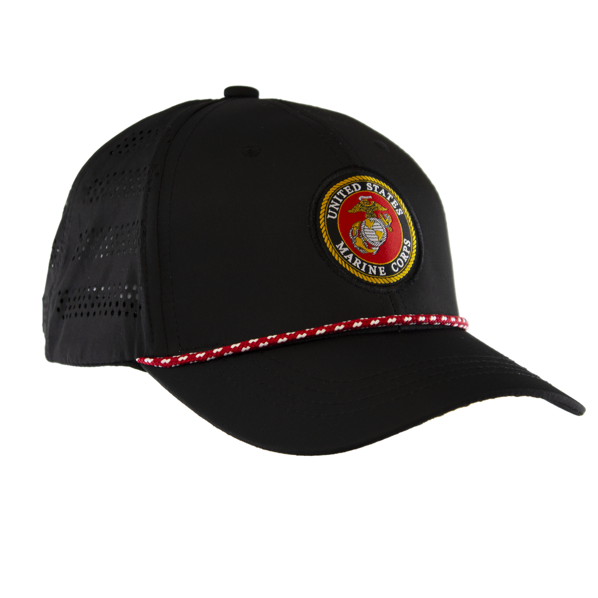 U.S. Marines Perforated Rope Cap with Gold Rope Detail – view 3