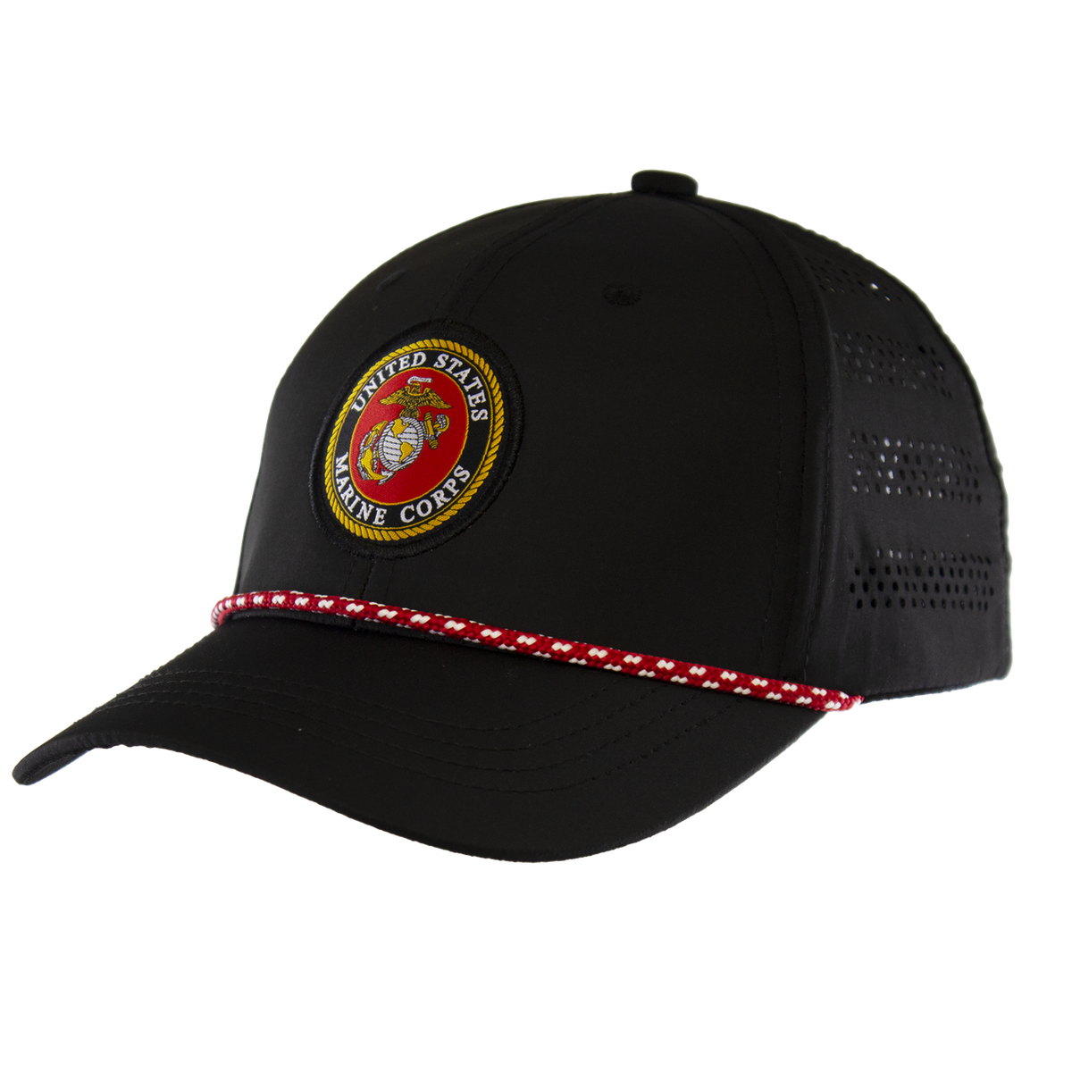 U.S. Marines Perforated Rope Cap with Gold Rope Detail – view 2