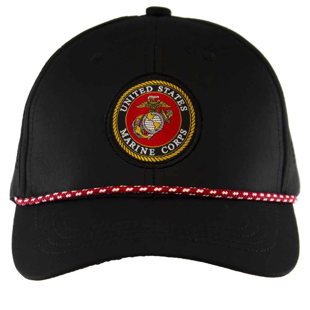 U.S. Marines Perforated Rope Cap with Gold Rope Detail – view 1